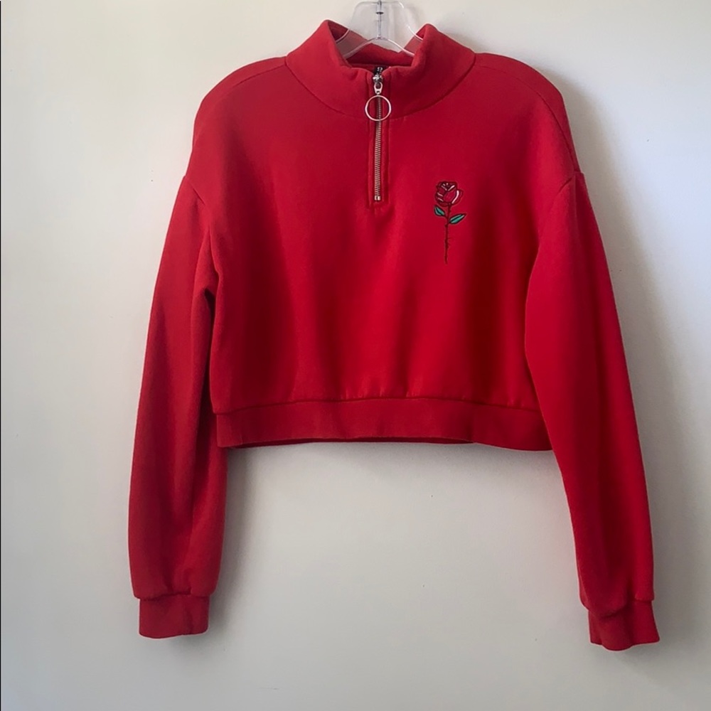 Divided cropped red jacket with ross